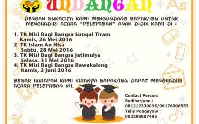 Undangan Wisuda TK Misi Bagi Bangsa Yayasan Lima Roti Dua Ikan Indonesia